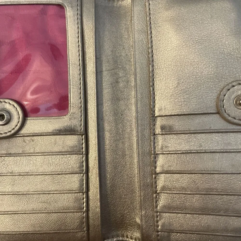 Vintage Kate Spade Black Patent Leather Embossed Logo Continental Flap Wallet